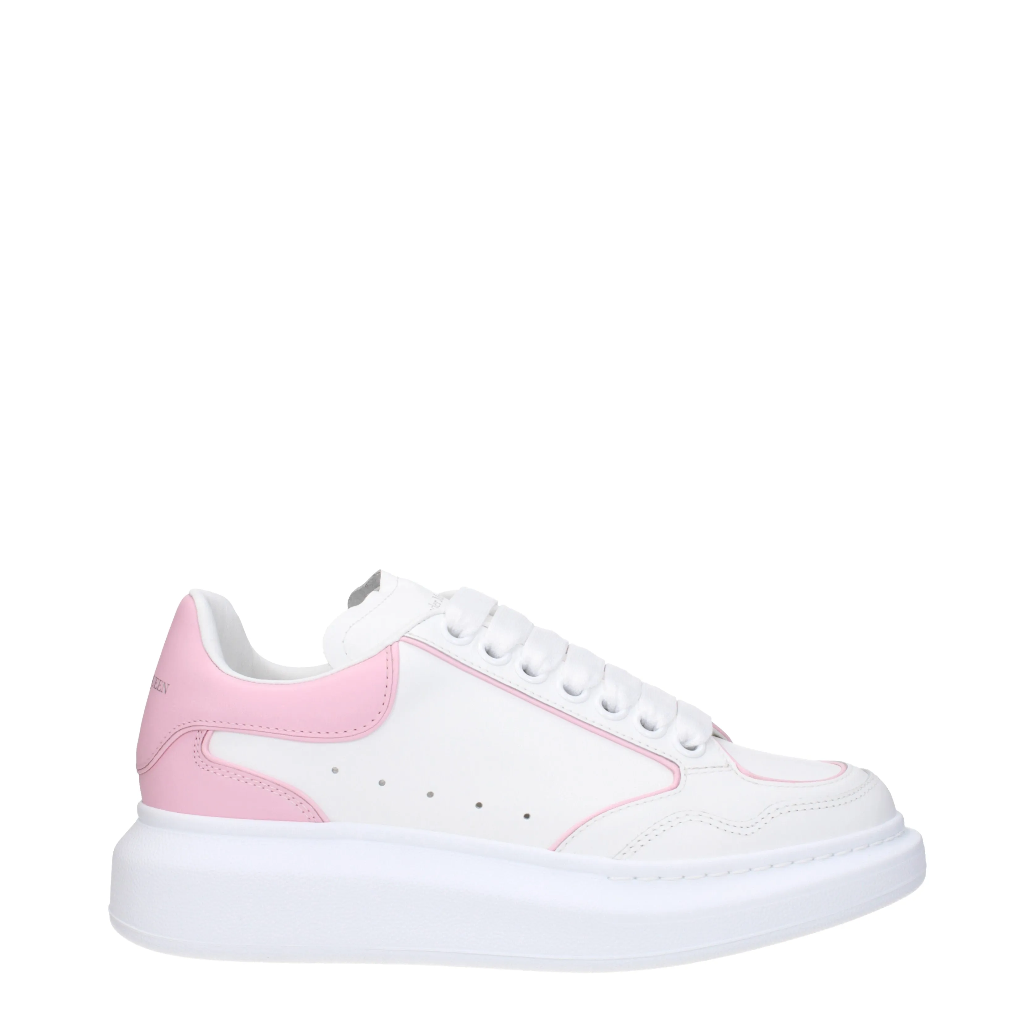 Alexander McQueen Sneakers Larry Donna Pelle Bianco/Rosa Tenue