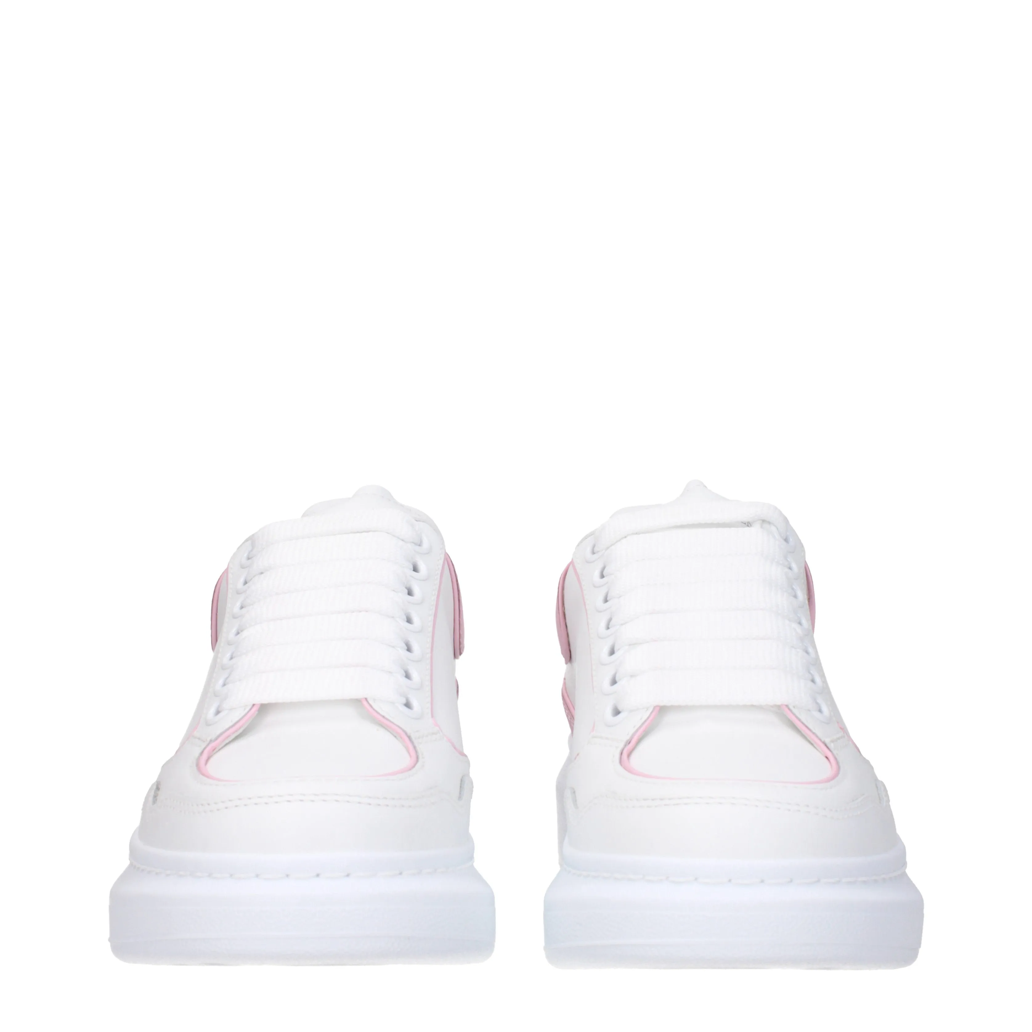 Alexander McQueen Sneakers Larry Donna Pelle Bianco/Rosa Tenue
