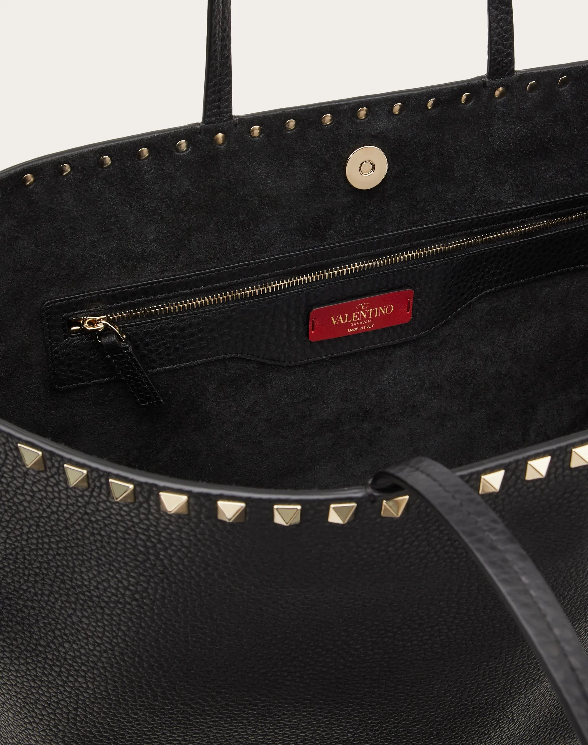 BORSA SHOPPING ROCKSTUD IN VITELLO GRANATO