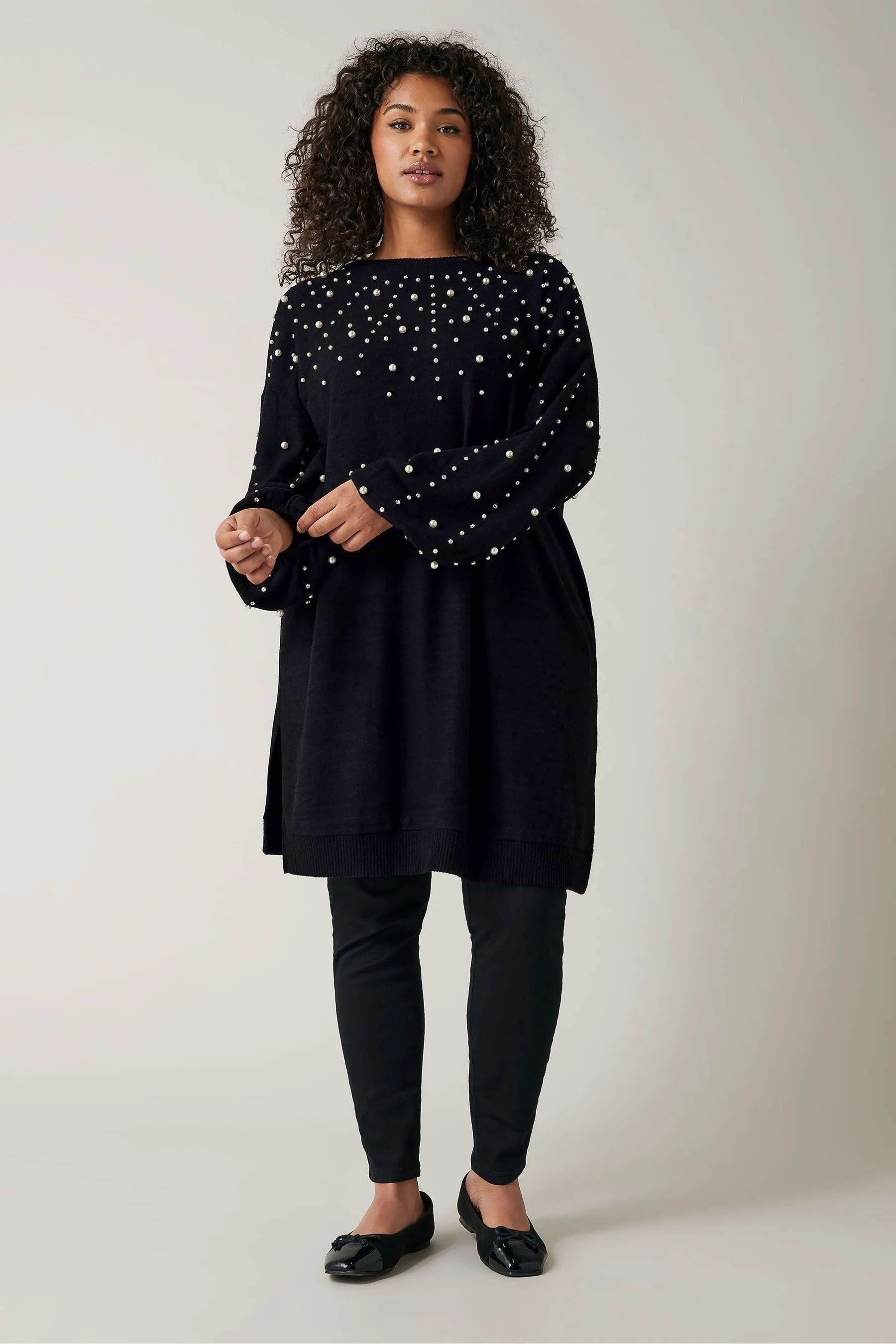 Evans - Abito maglia decorato con perle