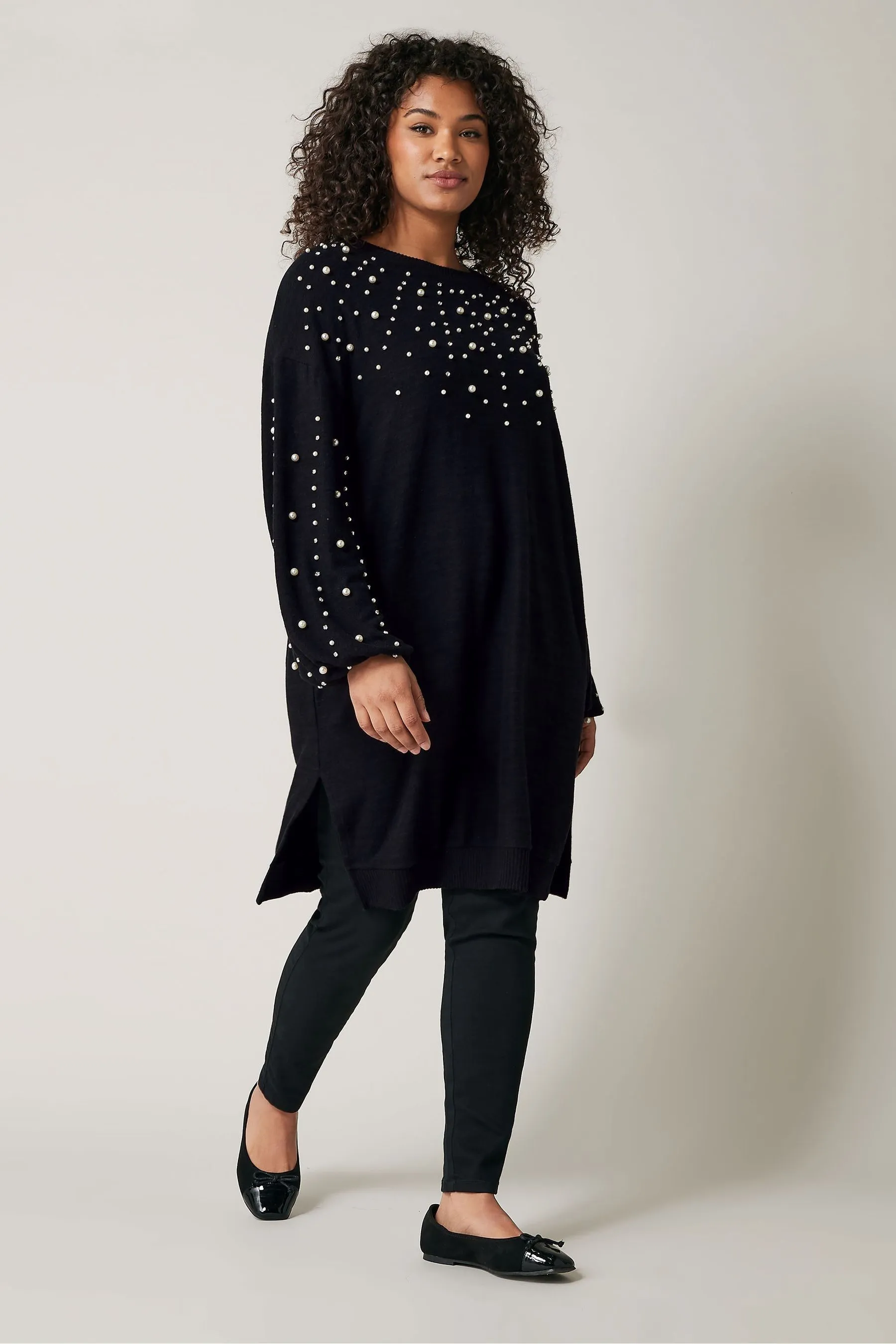 Evans - Abito maglia decorato con perle