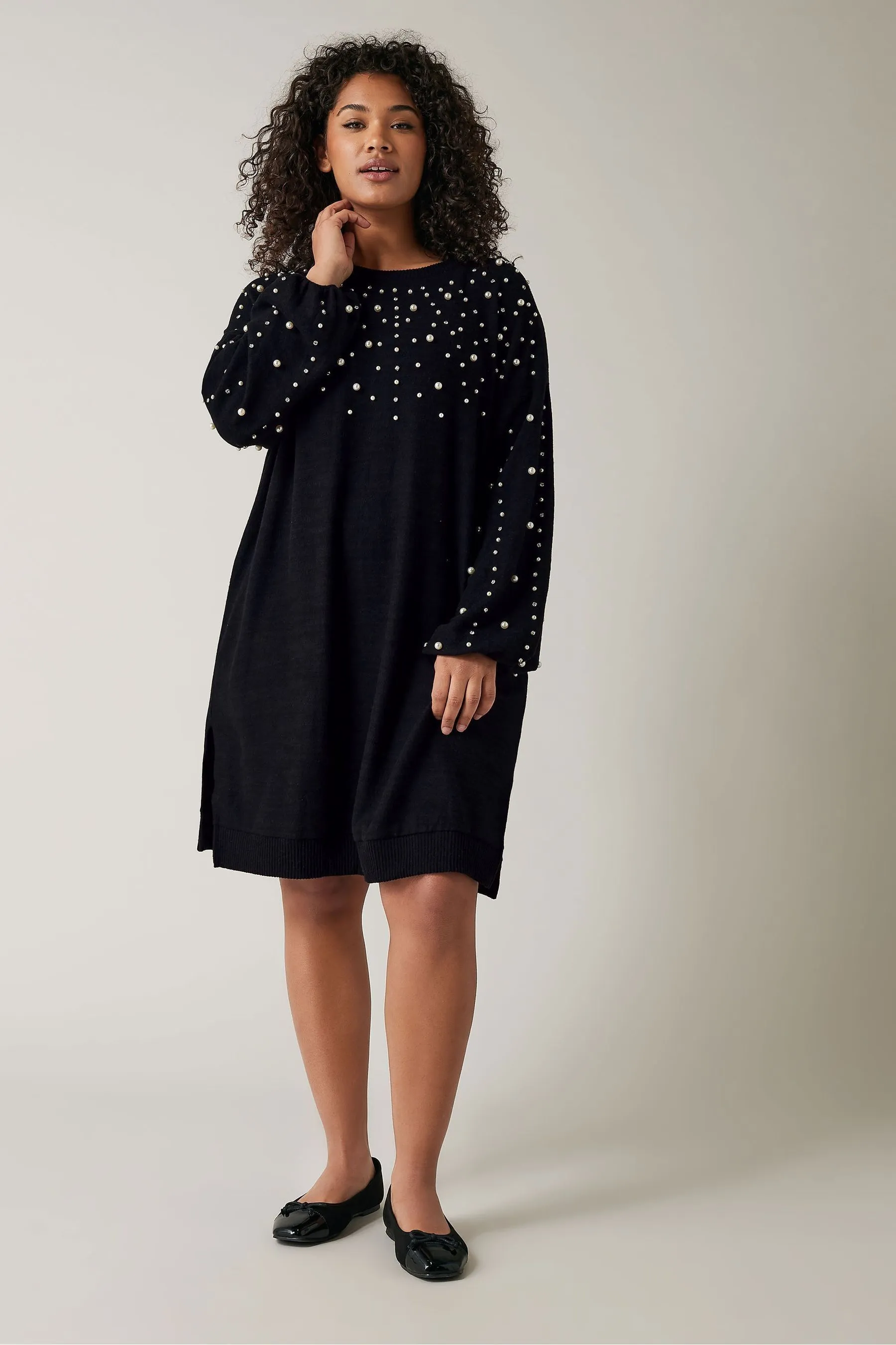 Evans - Abito maglia decorato con perle