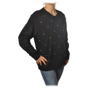 Ottod'Ame - Felpa Oversized con Castoni - Nero - Felpa - Luxury Exclusive Collection