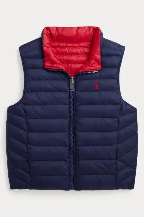 Polo Ralph Lauren - Gilet imbottito blu navy double-face trapuntato da bambino    
