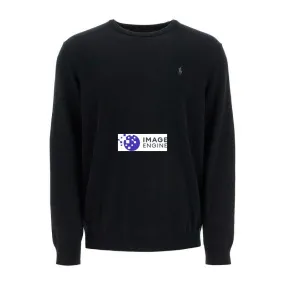 Pullover in lana con ricamo pony