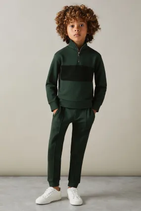 Reiss Selin Slim Fit Half-Zip Funnel Neck Velour Sweatshirt    