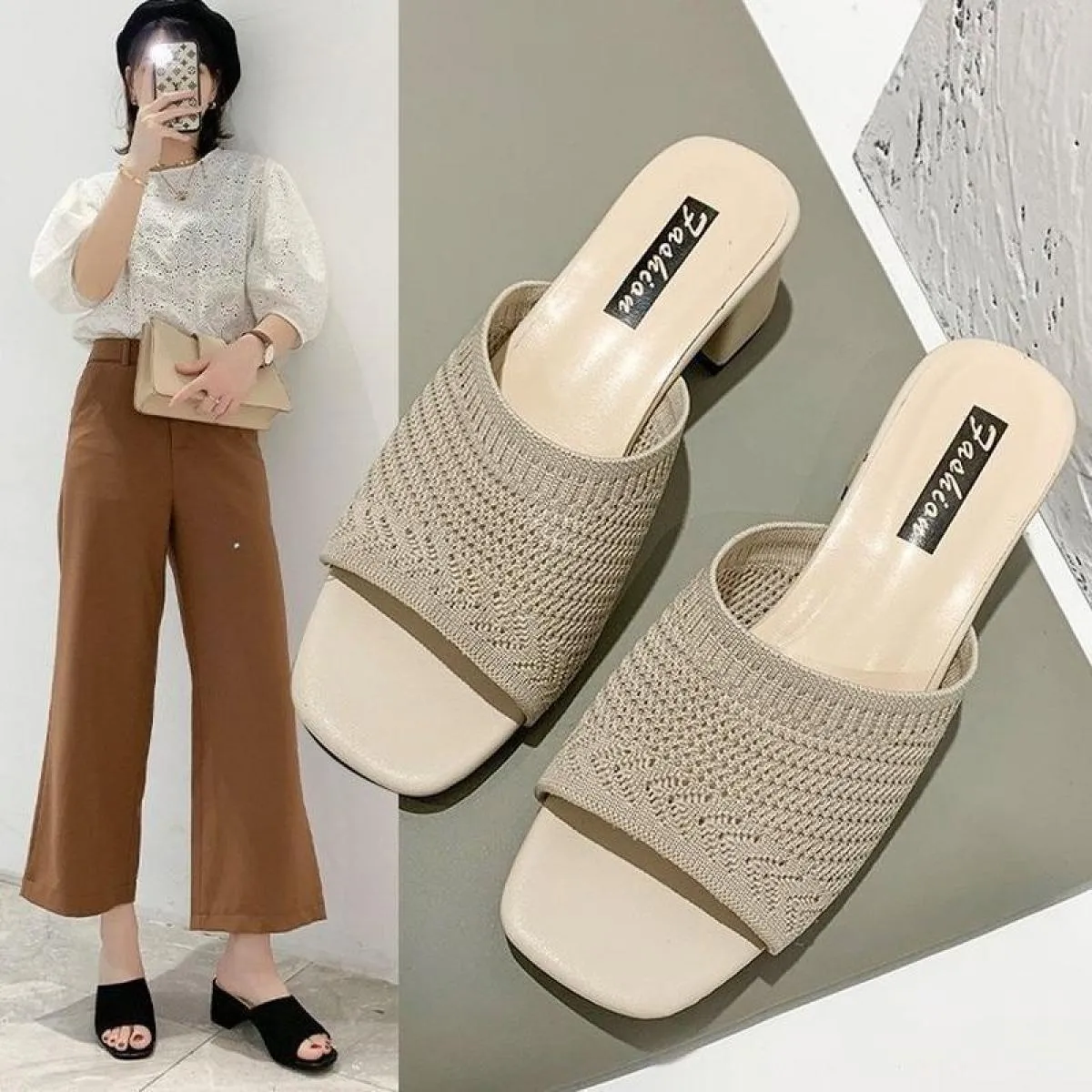 Sandali estivi nuovi da donna Scarpe casual traspiranti in rete Sandali firmati di marca e pantofole Sandali leggeri e comodi